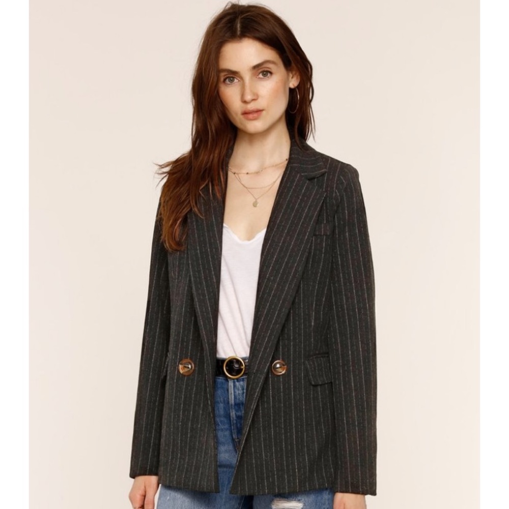 Heartloom Faith Blazer Charcoal Pin Stripe…